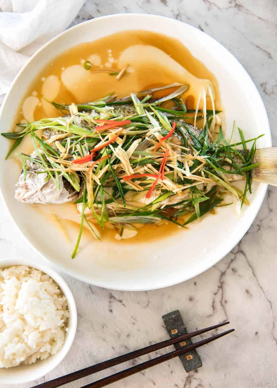 Chinese Steamed Fish Recipes
 Chinese Steamed Fish with Ginger Shallot Sauce