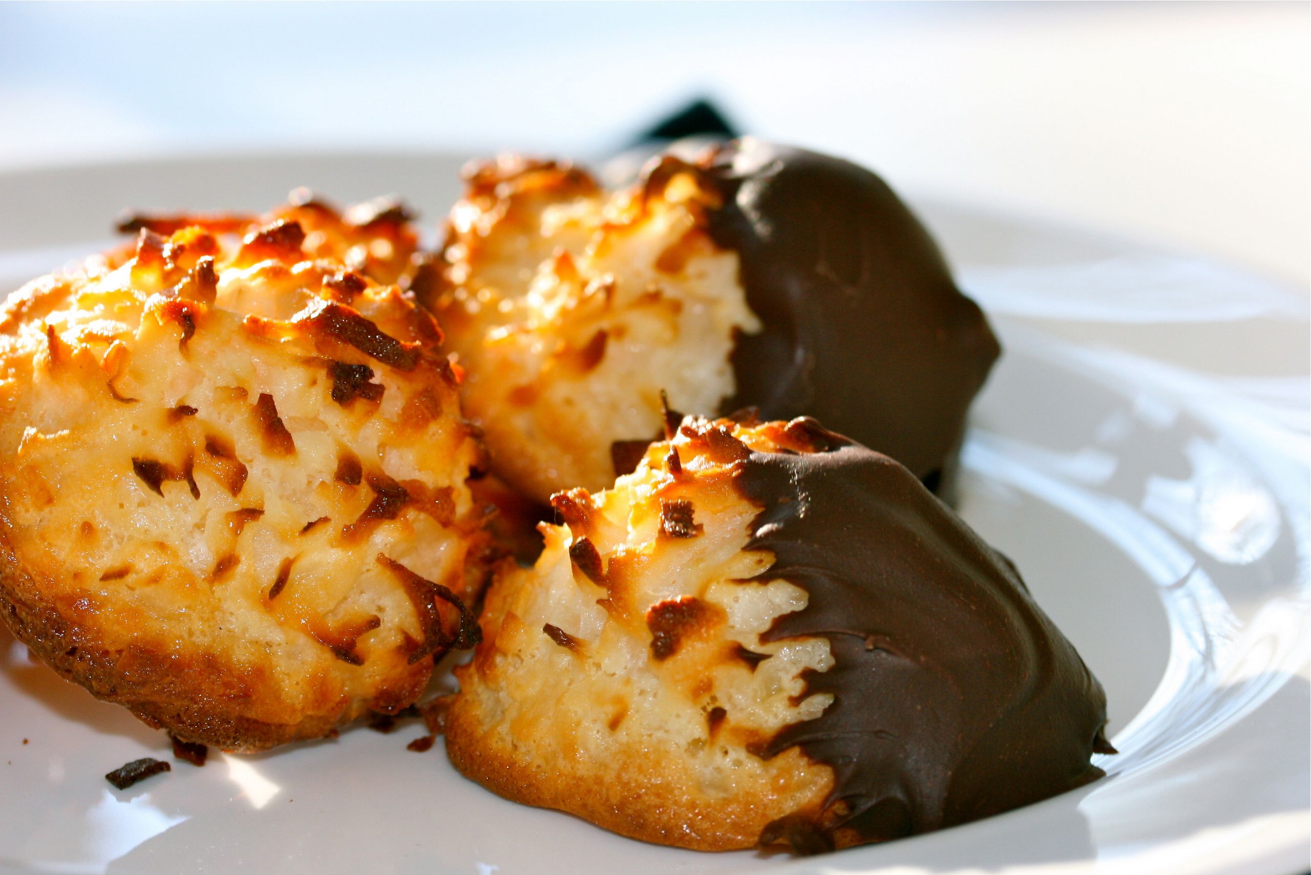 Chocolate Dipped Coconut Macaroons Recipe
 Chocolate Dipped Macaroons