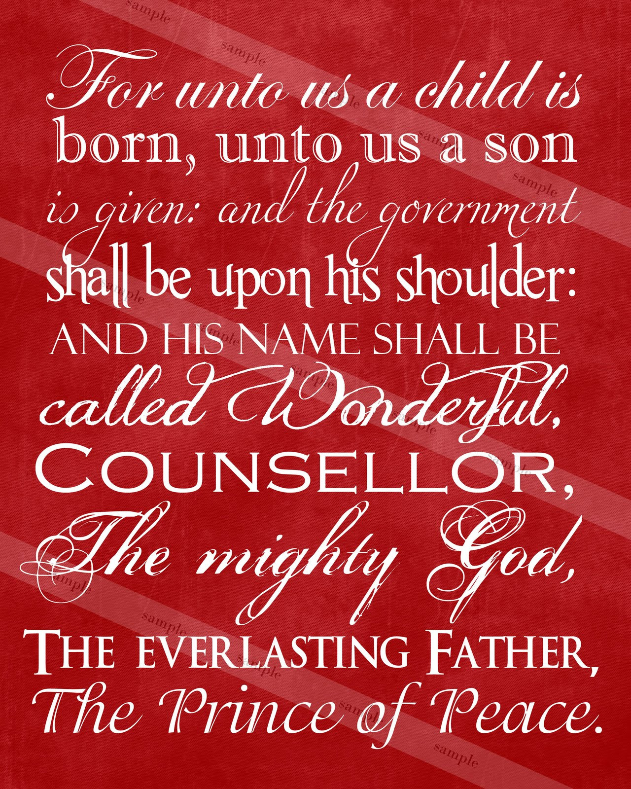 Christmas Bible Quote
 A Pocket full of LDS prints Christmas Scripture Print
