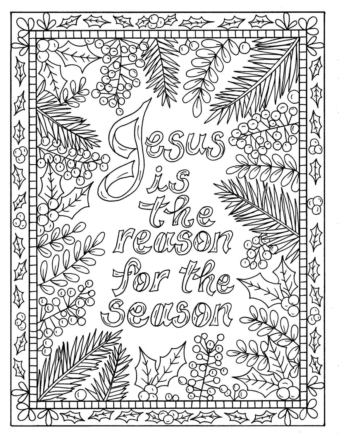 Christmas Coloring Pages For Adults
 5 Christian Coloring Pages for Christmas Color Book Digital
