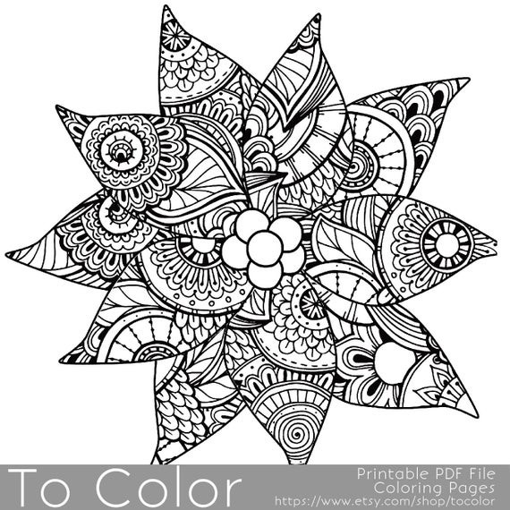 Christmas Coloring Pages For Adults
 Christmas Coloring Page for Adults Poinsettia Coloring Page