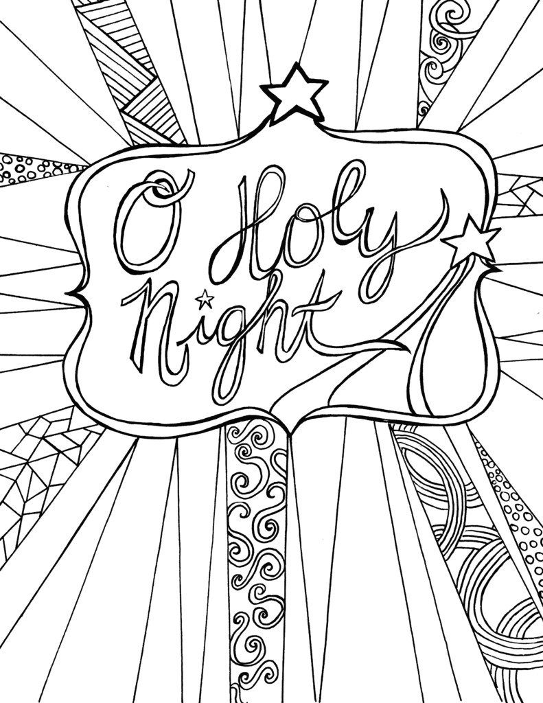 Christmas Coloring Pages For Adults
 O Holy Night Free Adult Coloring Sheet Printable