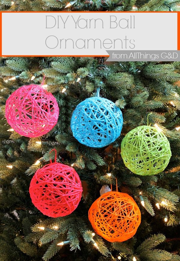 Christmas Decorations Art And Craft
 How to make yarn ball ornaments