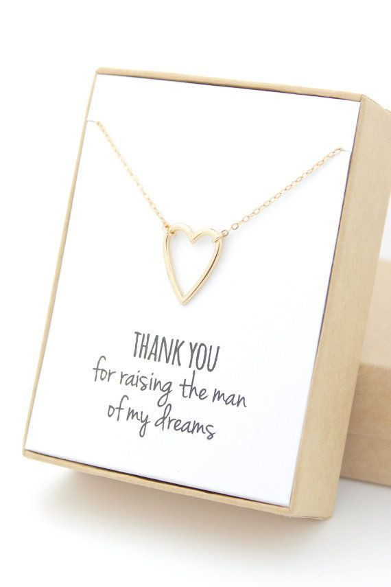 Christmas Gift Ideas For Boyfriends Mom
 Gold Heart Necklace Heart Outline Necklace Small Heart