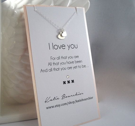 Christmas Gift Ideas For Wife Romantic
 Double Heart I love you 925 Sterling Silver Necklace