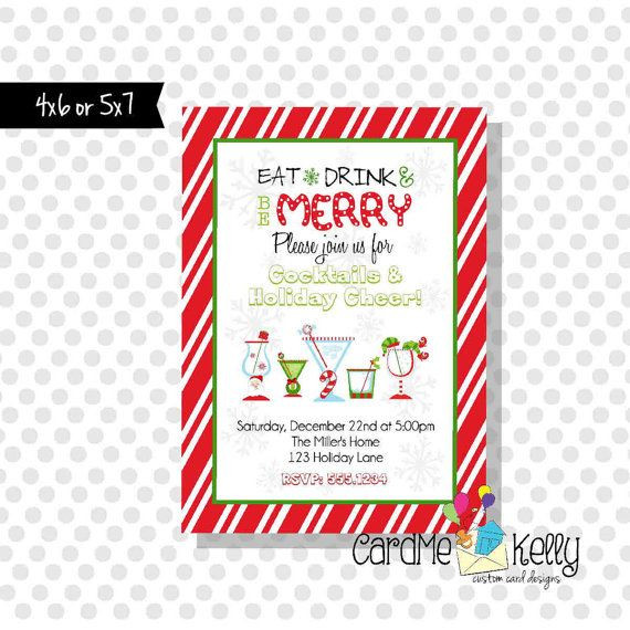 Christmas Happy Hour Party Ideas
 Printable Holiday Cocktails Holiday Cheer Drinks Happy