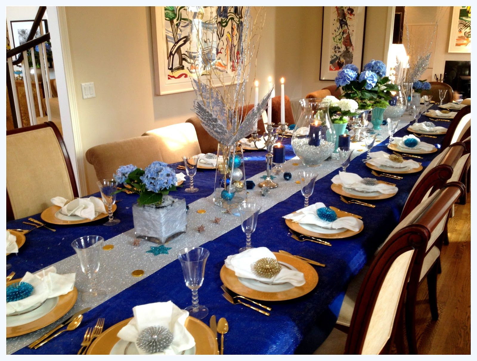 Christmas Retirement Party Ideas
 blue and silver decorating