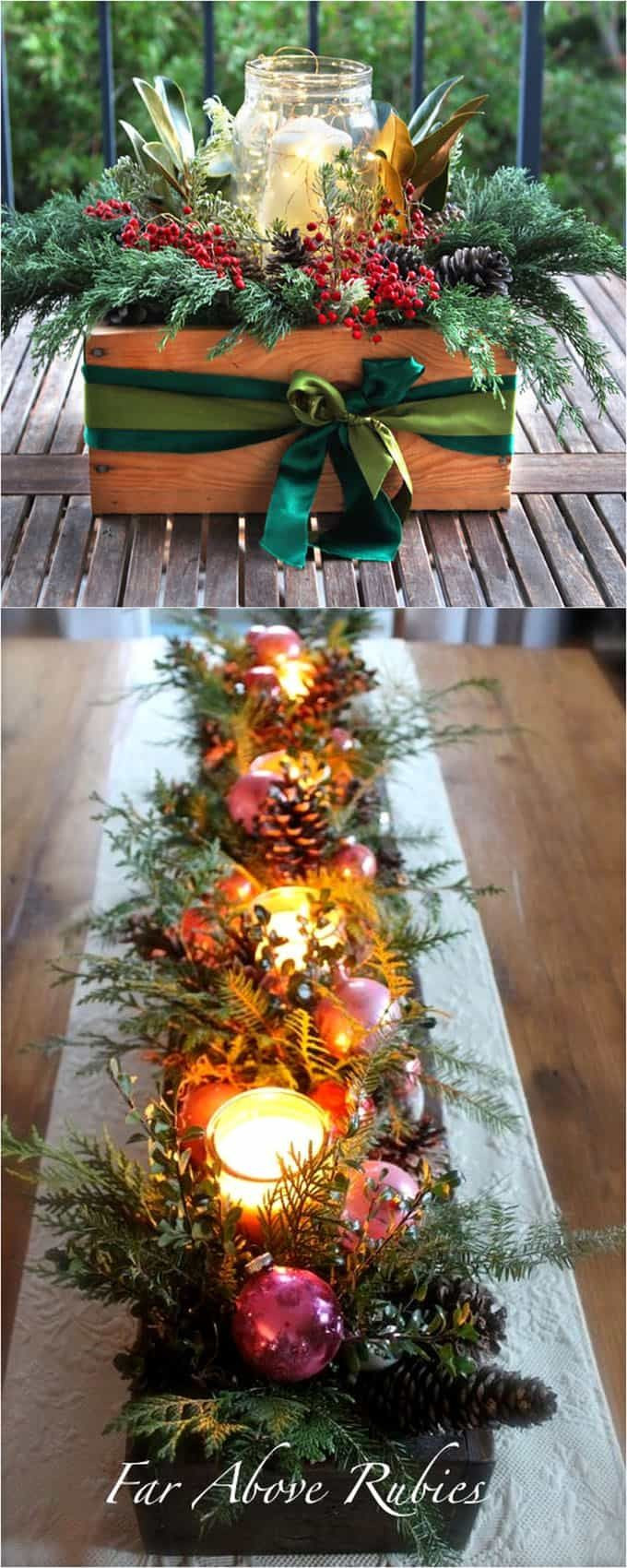 Christmas Table Centerpiece DIY
 27 Gorgeous DIY Thanksgiving & Christmas Table Decorations