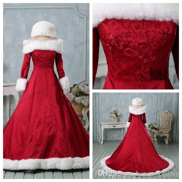 Christmas Wedding Gowns
 Discount Winter Wedding Dress Christmas Wedding Dresses