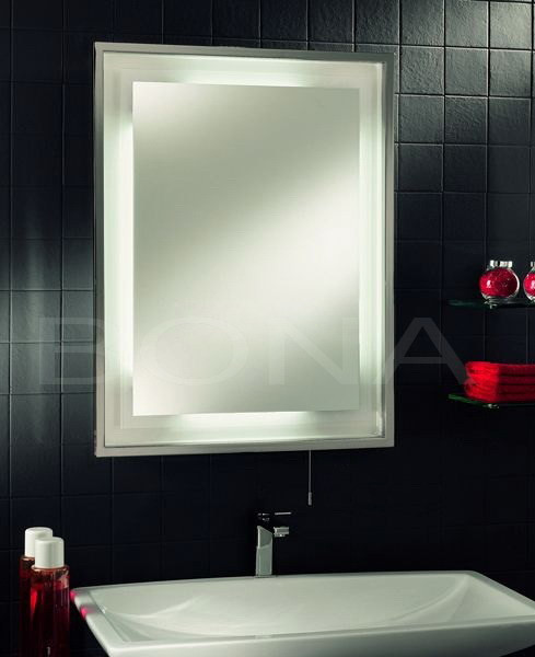 Chrome Framed Bathroom Mirror
 China Fluorescent Bathroom Mirror with Stainless Steel