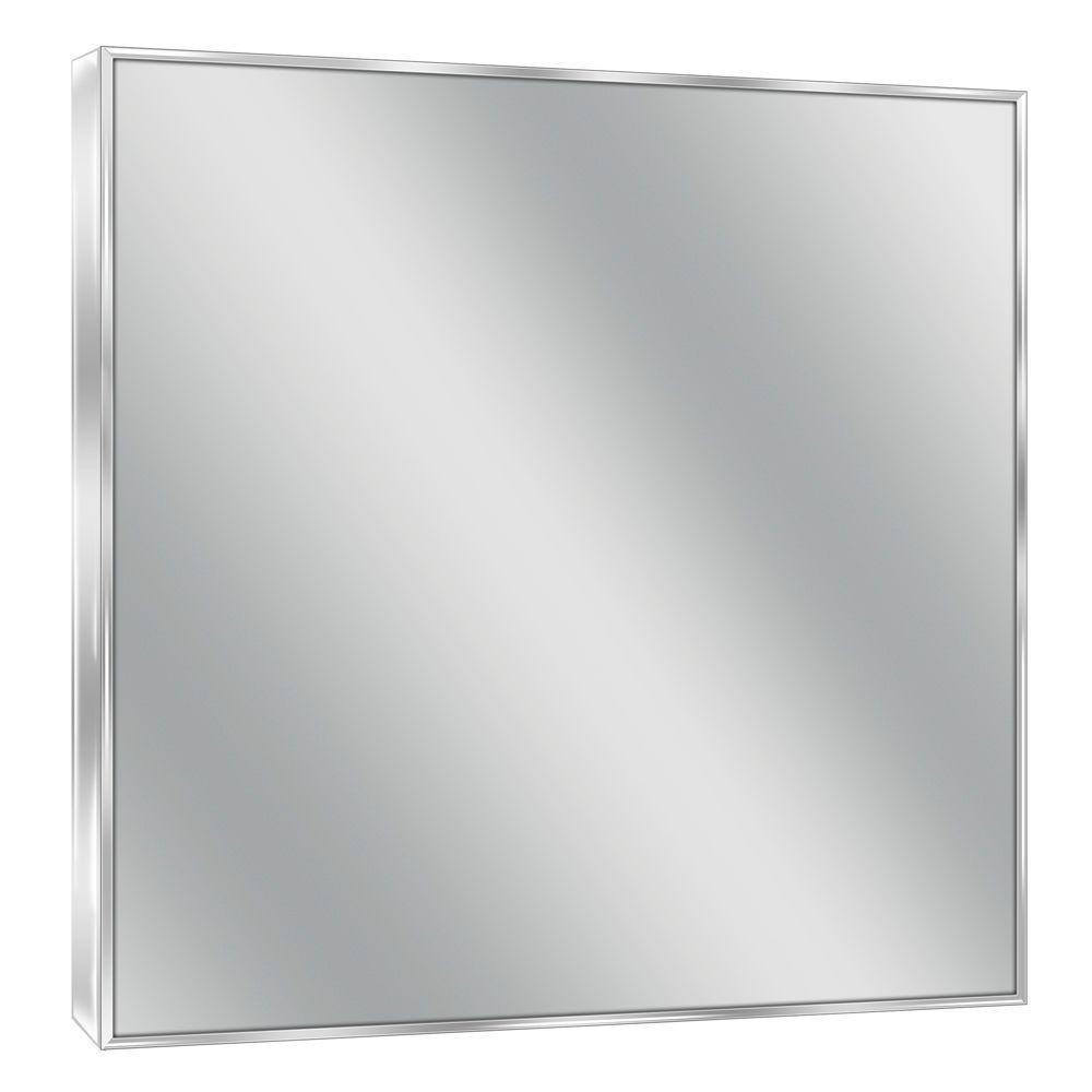 Chrome Framed Bathroom Mirror
 Deco Mirror 30 in W x 36 in H Spectrum Metal Single