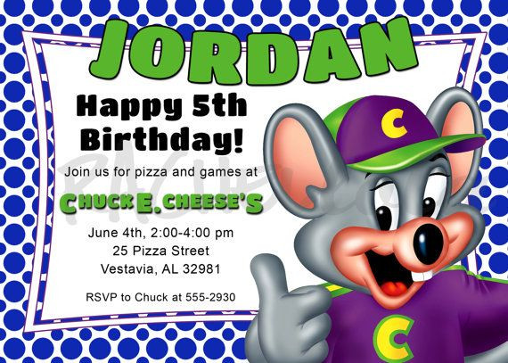 25 Best Chuck E Cheese Birthday Invitations - Home, Family, Style and Art Ideas