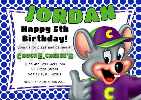 25 Best Chuck E Cheese Birthday Invitations Home Family Style And 