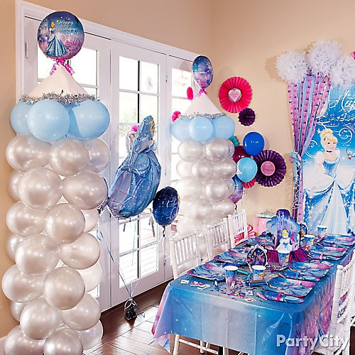 Cinderella Birthday Decorations
 Cinderella Balloon Tower DIY Decorating Ideas