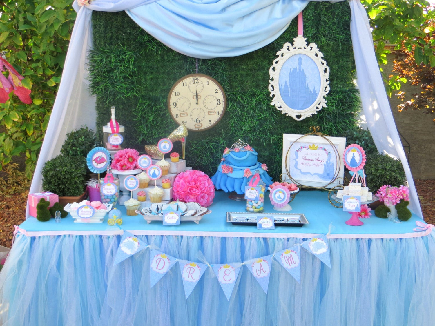 Cinderella Birthday Decorations
 CINDERELLA Party Banner Disney Princess by KROWNKREATIONS