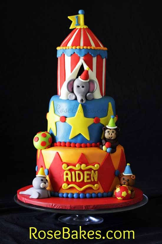 Circus Birthday Cakes
 Circus Tent Cake 1st Birthday Rose Bakes