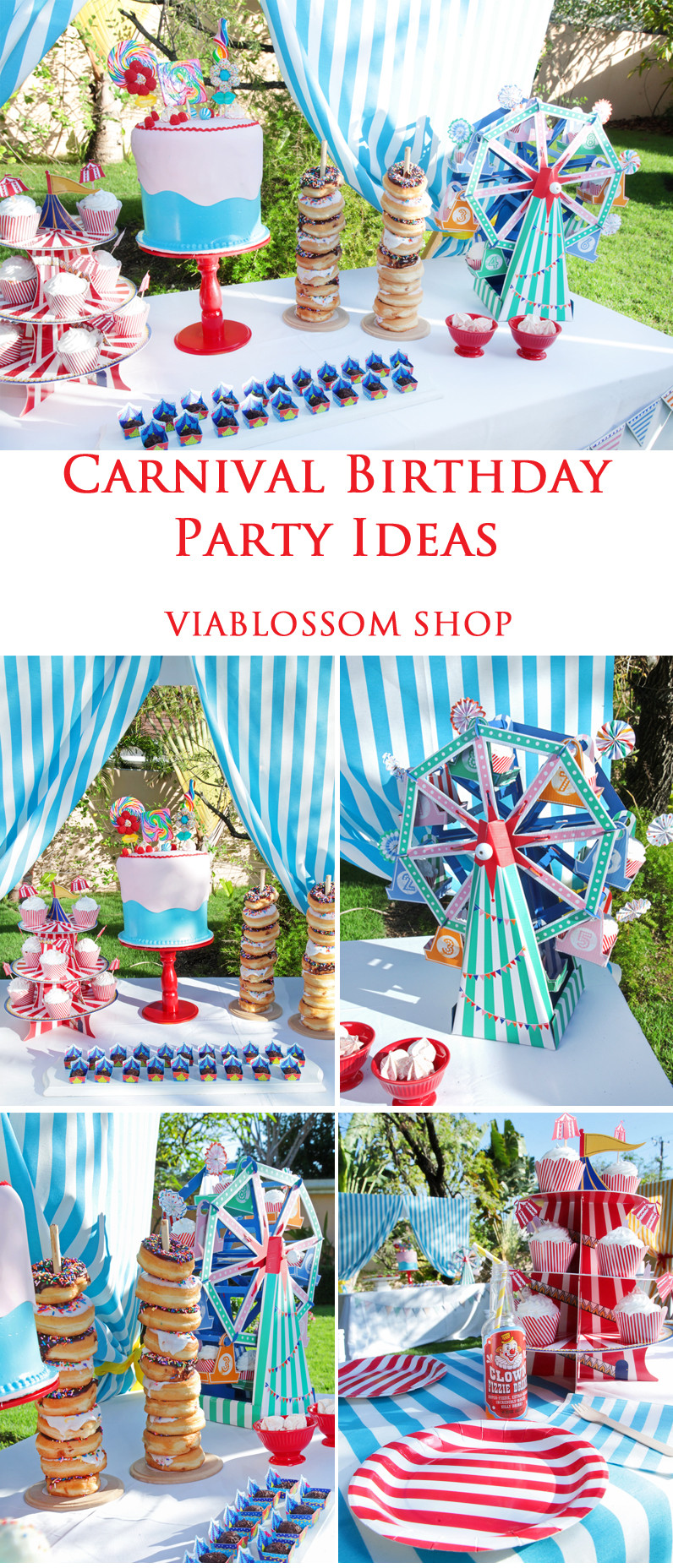 Circus Birthday Party
 Carnival Birthday Party Via Blossom