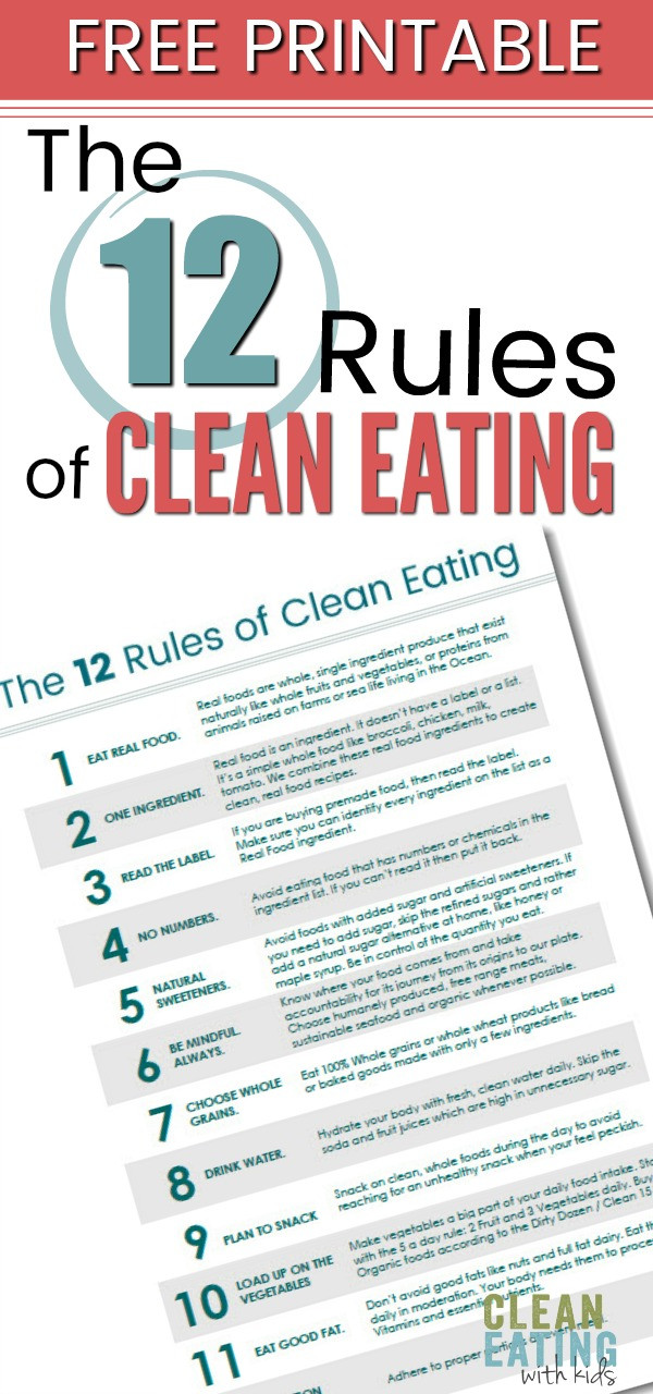 Clean Eating Guidelines
 The 12 Clean Eating Rules