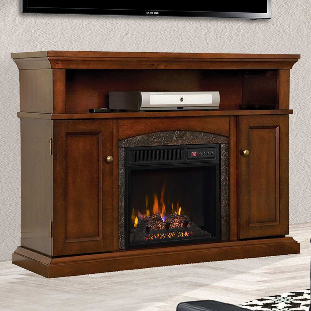 Clearance Electric Fireplace
 Lynwood Cabinet Vintage Cherry & 18" Firebox
