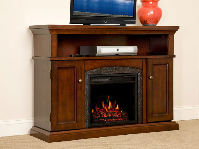 Clearance Electric Fireplace
 Lynwood 18" Vintage Cherry Media Console Electric
