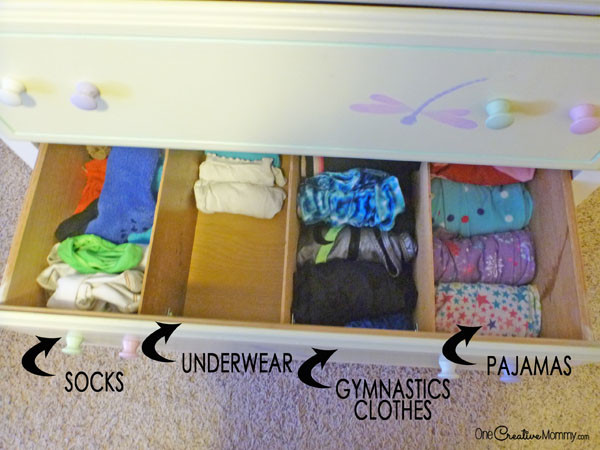 Clothes Drawer Organizer DIY
 Organizing Kids Drawers with Dividers onecreativemommy