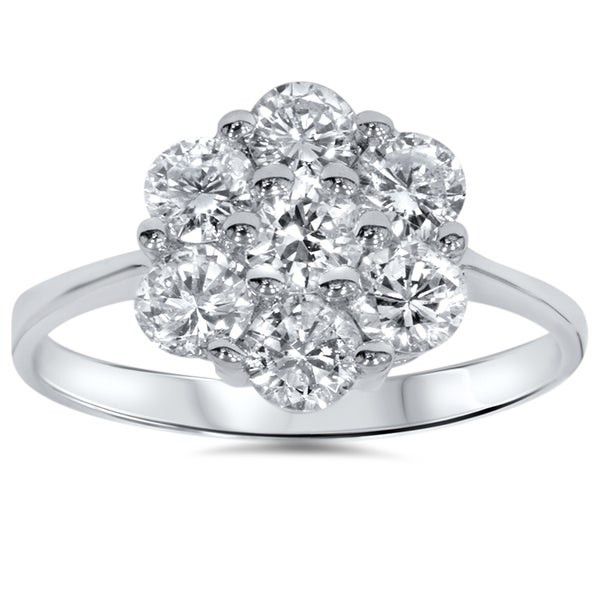 Cluster Diamond Rings
 Shop 14k White Gold 1 1 2ct TDW Cluster Diamond Ring