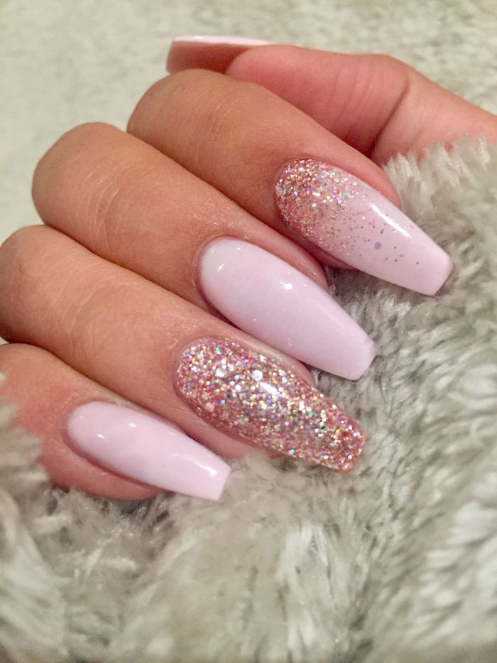 Coffin Glitter Nails
 1001 Ideas for Coffin Shaped Nails to Rock This Summer