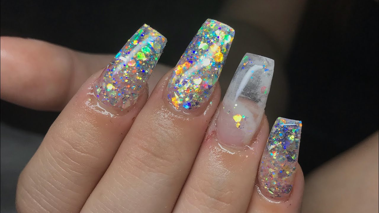 Coffin Glitter Nails
 Acrylic Nails Tutorial