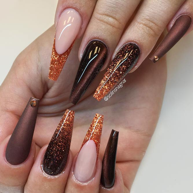 Coffin Nails With Glitter
 Glitter Tip Nails Coffin Nail Ftempo