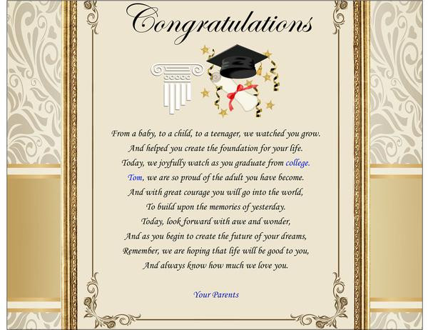 College Graduation Gift Ideas For Daughter
 Congratulation College School Graduation Gift Graduate