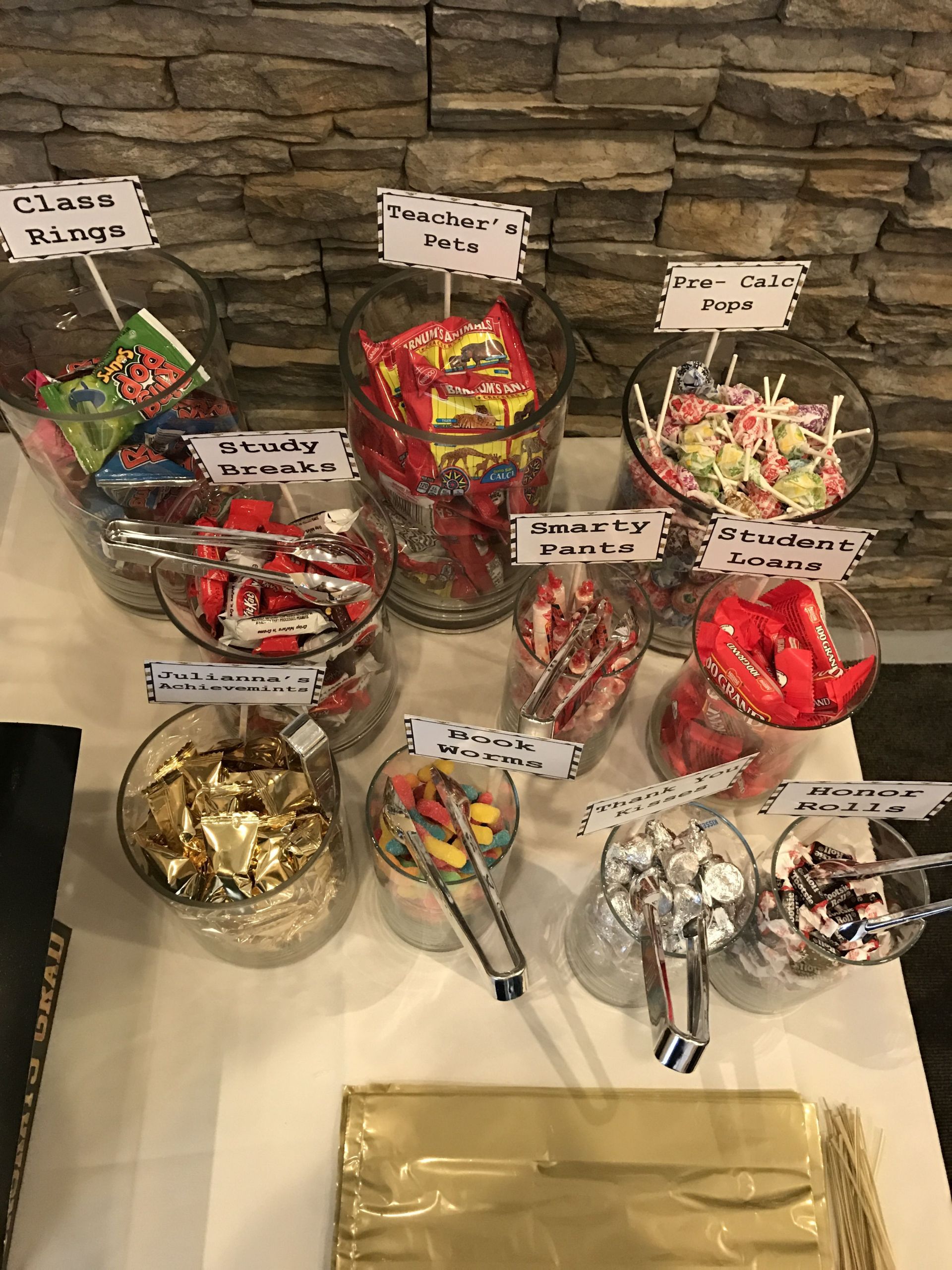 College Graduation Ideas For Party
 College graduation themed candy bar Party