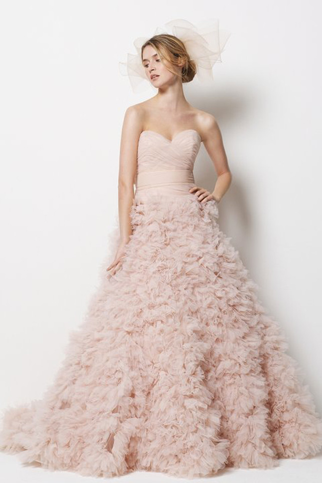 Colored Wedding Dress
 blush pink wedding dress
