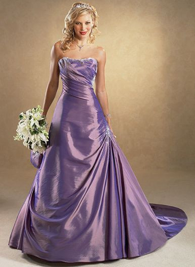 Colored Wedding Dress
 Wedding Lady Light Purple Excellent Bridal Gown