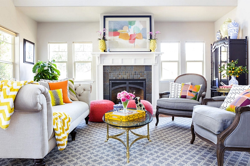 Colorful Living Room
 Living Rooms with Beautiful Style Town & Country Living