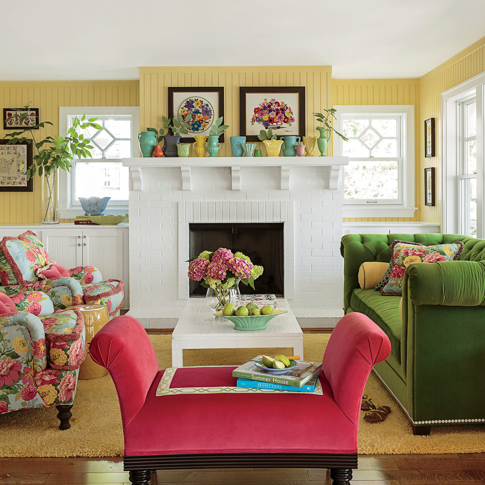 Colorful Living Room
 The Living Room Colorful Lake Michigan Cottage Coastal