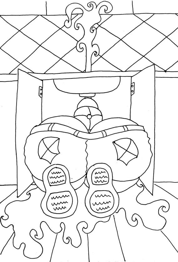 Coloring Books For Adults Funny
 Plumber Butt Funny Adult Coloring Page from Chubby Art