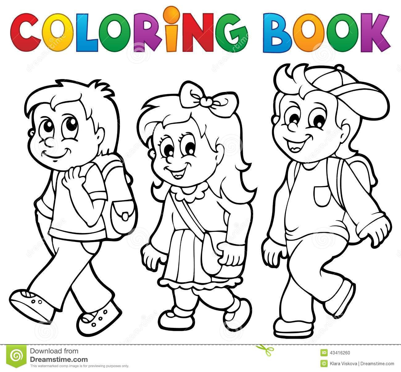 Coloring Books For Toddler
 Coloring Book School Kids Theme 2 Stock Vector