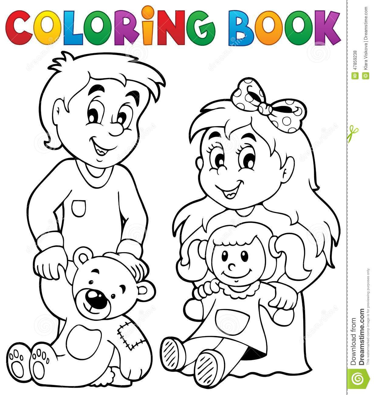 Coloring Books For Toddler
 Coloring Book Children With Toys 1 Stock Vector Image