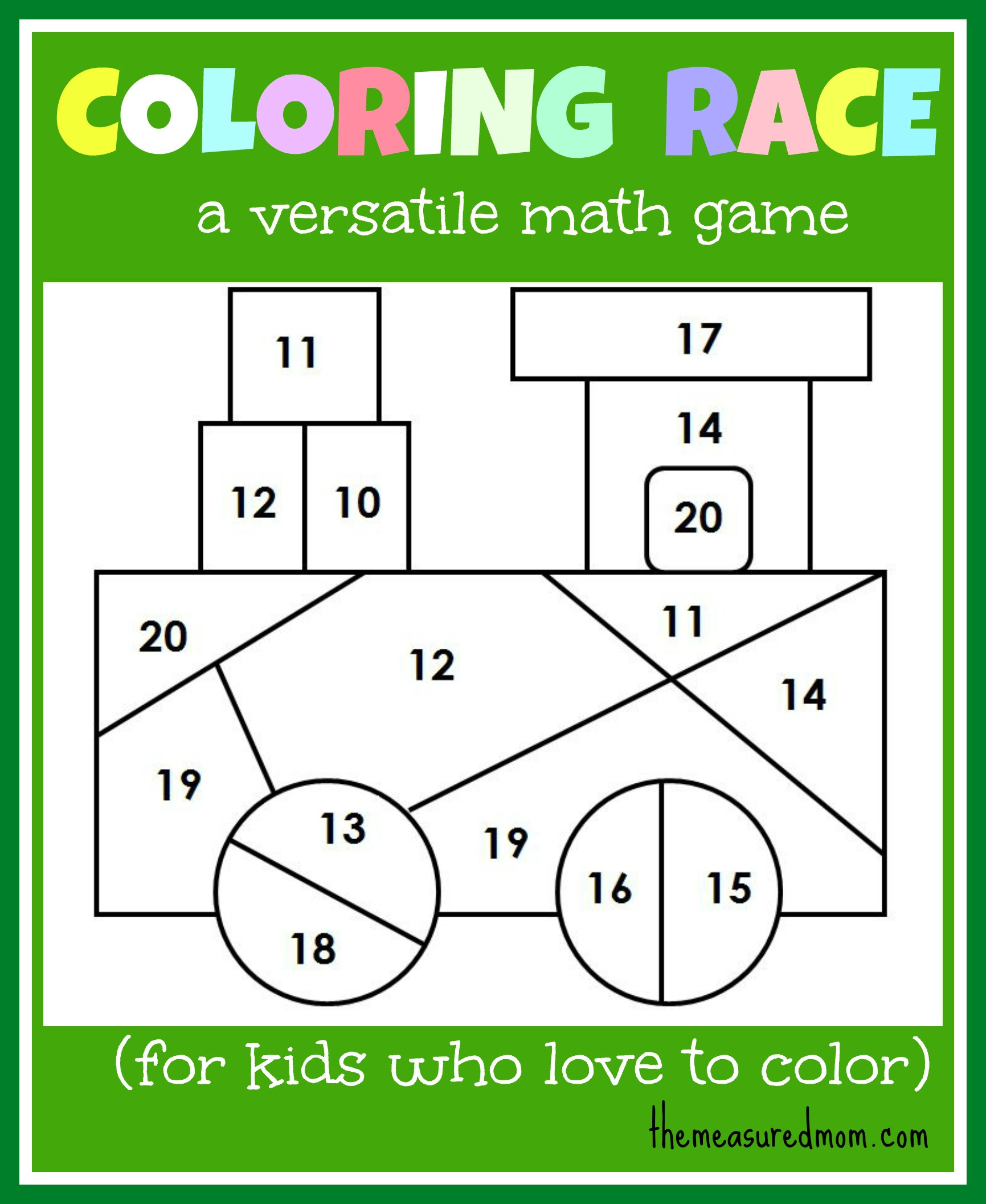 Coloring Game For Children
 Math game for kids Coloring Race bines math and