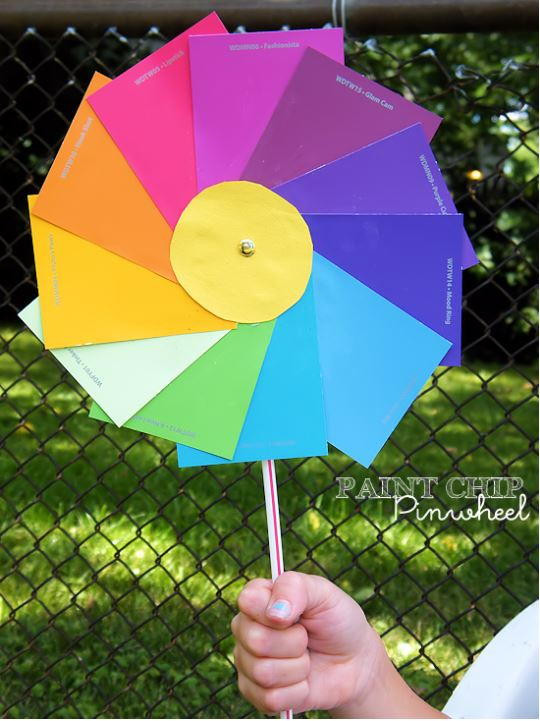 Coloring Ideas For Kids
 Colorful Paint Chip Pinwheels