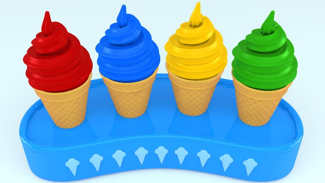 Coloring Ideas For Kids
 Learn Colors with 3D Soft Ice Cream for Children Colours