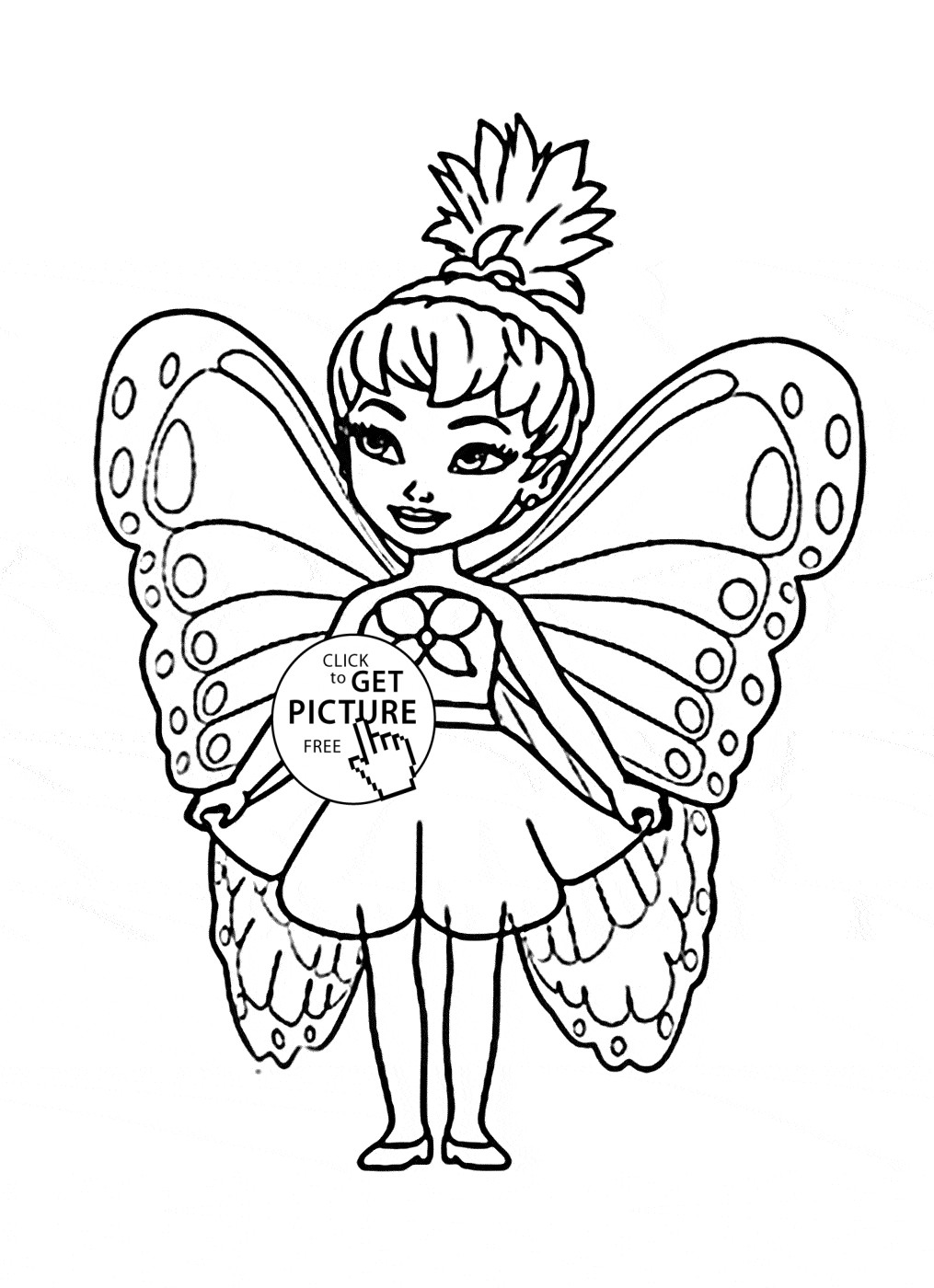 Coloring Pages For Girls Fairies
 Cute Little Fairy coloring page for kids for girls