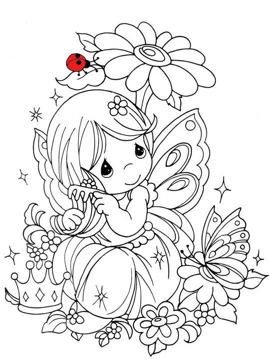 Coloring Pages For Girls Fairies
 Precious moments Fairy coloring pages and Fairies on