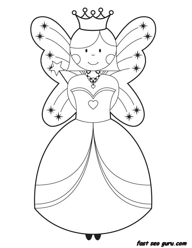 Coloring Pages For Girls Fairies
 Printable cute Fairy coloring pages for girls