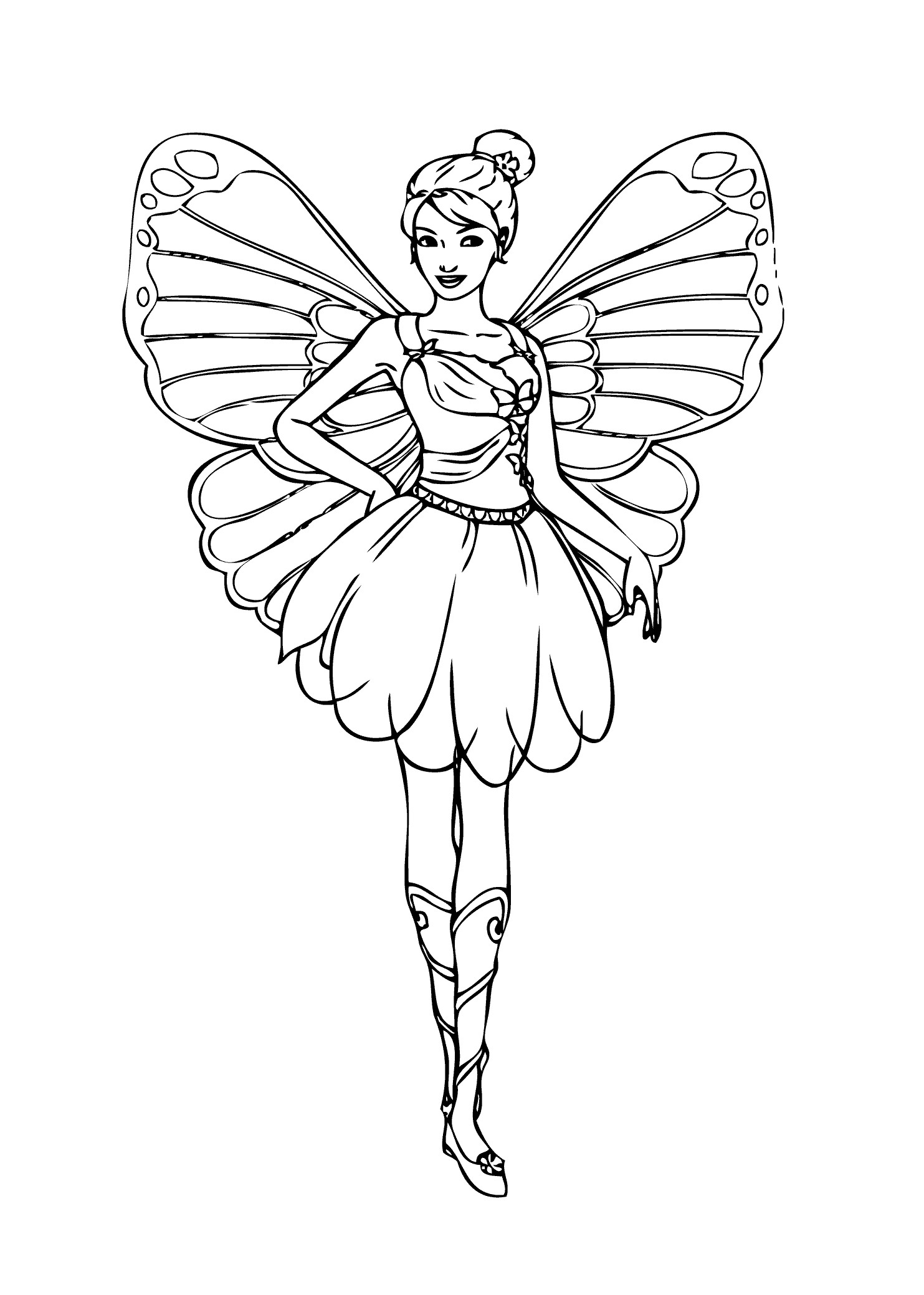 Coloring Pages For Girls Fairies
 Barbie fairy coloring page for girls printable free