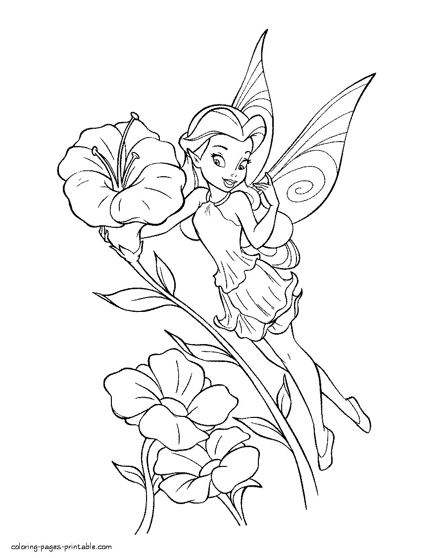 Coloring Pages For Girls Fairies
 Coloring Page Fairy and flowers COLORING PAGES