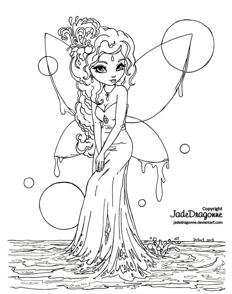 Coloring Pages For Girls Fairies
 Traditionnal art Ink Part of the Fantasy Land and Pin