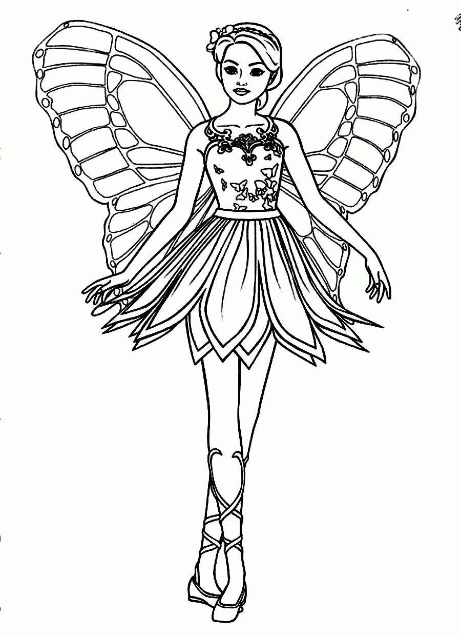 Coloring Pages For Girls Fairies
 Printable Coloring Pages Barbie Coloring Home