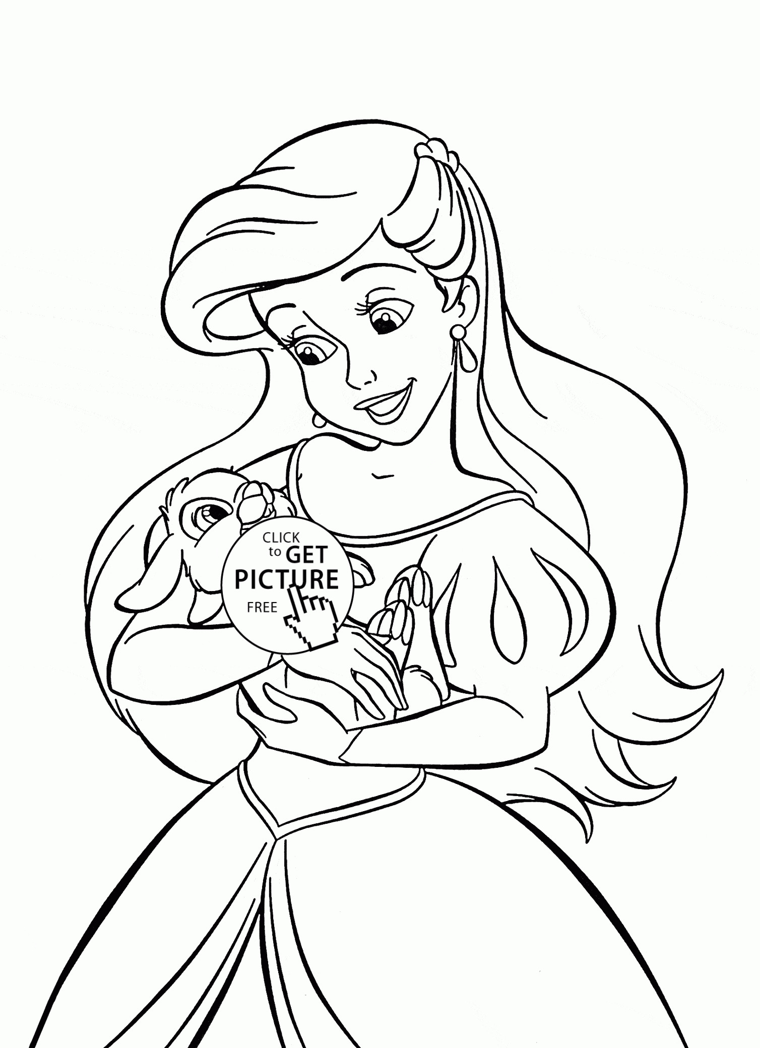 Coloring Pages For Girls Princess
 Disney Princess Ariel Coloring Pages For Girls