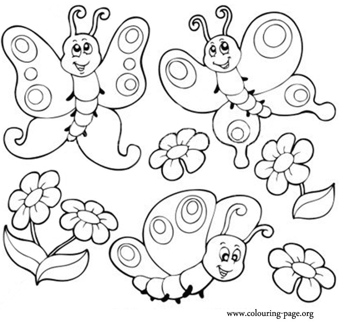 Coloring Pages For Kids Butterflies
 This beautiful picture shows a bunch of butterflies flying